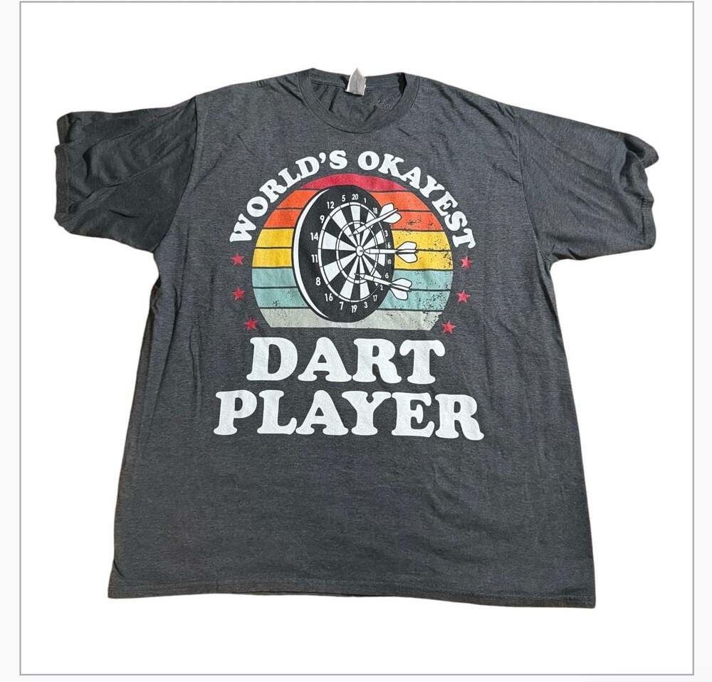 Port & Company Fan Favorite World's Okayest Dart Player Graphic T-Shirt XL